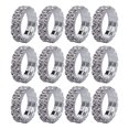 thumbnail image 1 of 12 Pcs Bagues en Cristal en Acier Inoxydable pour Bijoux de Doigts Bagues Transparentes, 1 of 8