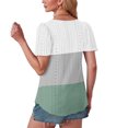 thumbnail image 3 of Plebaso Hauts pour Femmes Chemises à Œillets Manches Courtes T-Shirts Amples Col Rond Décontracté Blouses Tendance, 3 of 6