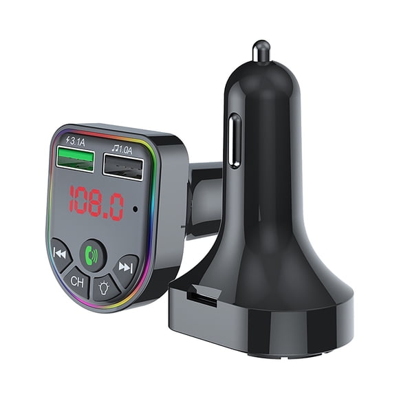 PEONAVET A Fm A Fm Car Bluetooth Transmitter MP3 Wireless Colorful Lamp Adapter Car USB Charger