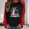 thumbnail image 2 of RKSTN Chandail pour Femmes de Noël à Col Rond, Chandail Imprimé du Père Noël, Manches Longues, Blouse Régulière à Empiècements, 2 of 5