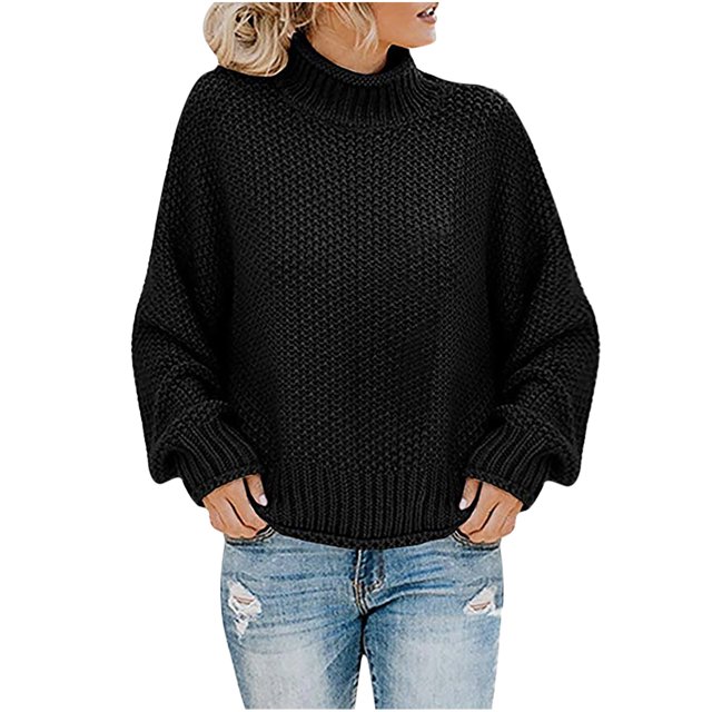 TIMIFIS Womens Sweaters Pullover Sweater Top Crewneck Long Sleeve Oversized Fuzzy Knit Chunky Warm Pullover Winter Fall Sweater Top OuterwearFall/Winter