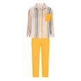 thumbnail image 4 of Mikilon Ensemble Élégant pour Femmes 2 Pcs Été Nouveau Cardigan Imprimé Décontracté à Revers Mode Costume Nouveau Cardigan Imprimé Été Ensemble Mode Jaune TG, 4 of 6