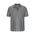 thumbnail image 4 of EGNMCR Mode T-Shirt Décontracté pour Homme Ajusté à Col Rabattu Uni à Manches Courtes Hauts Blouse, 4 of 6