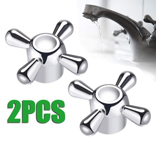 2 Pcs Bouton de Robinet Poignée Alliage Universel Remplacement Kit de Robinet pour Cuisine Salle de Bain
