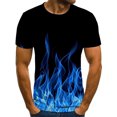 thumbnail image 1 of RKSTN Chemises pour Hommes Manches Courtes Manches Courtes Impression Flamme Col Rond Chandail T-Shirt Blouse Chemises Hawaïennes pour Hommes, 1 of 2