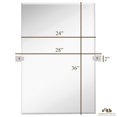 thumbnail image 3 of Rectangle Square Gold Pivot Mirror Adjustable Moving &amp; Tilting Wall Mirror | 24" X 36", 3 of 9