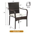 thumbnail image 2 of Costway Set of 4 Patio Rattan Dining Chair Stackable Cushioned Armrest Garden, 2 of 10
