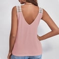 thumbnail image 4 of Birdeem Mode Femmes Décontracté Col en V Sans Manches Dentelle T-Shirt Uni Blouse, 4 of 12