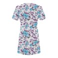 thumbnail image 3 of Birdeem Womens Casual Color-Blocking Printed Short-Sleeved Round-Neck Dress, 3 of 4