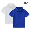 thumbnail image 1 of YUNAFFT Polos pour Enfants Été Décontracté Couleur Unie Manches Courtes Col Rond Lot de 2 Style Décontracté de Tous les Jours, 1 of 9