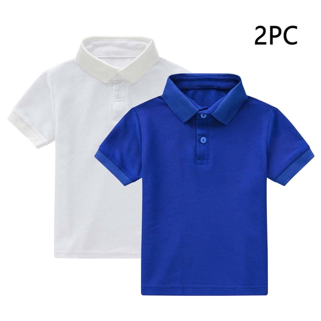 YUNAFFT Polos pour Enfants Été Décontracté Couleur Unie Manches Courtes Col Rond Lot de 2 Style Décontracté de Tous les Jours
