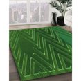 thumbnail image 3 of Ahgly Tapis d'Intérieur Lavable en Machine Carré Vert Émeraude Profond Transitionnel, 7 Pieds Carré, 3 of 7