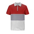 thumbnail image 5 of Chemises pour Hommes, Mode Décontractée Couleur Unie Fermeture Éclair Manches Courtes Col Rabattu Blouse, 5 of 5