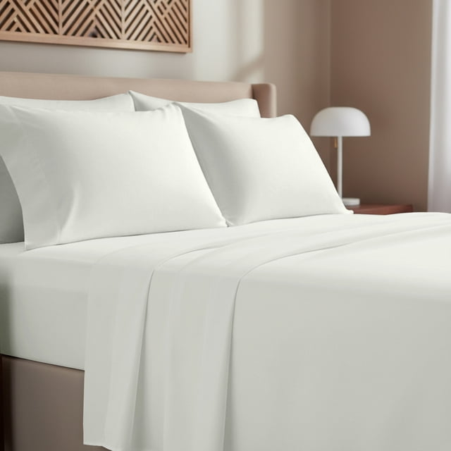 California Design Den , 100 % Coton, Ensemble de Draps 3 Pcs pour Lit Simple - Bleu Marine