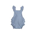 thumbnail image 1 of Xingqing Newborn Baby Girl Ruffle Outfit Summer Sleeveless Backless Ribbed Basic One Piece Romper Bodysuit Jumpsuit, 1 of 7