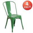 thumbnail image 4 of Commercial Grade 4 Pack Green Metal Indoor-Outdoor Stackable Chair, 4 of 9