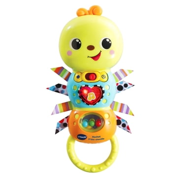 VTech Hochet P'tite chenille - Hochet bébé lumineux avec sons et mouvements - Version française