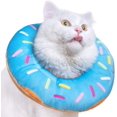 thumbnail image 1 of Collier de Récupération pour Chat à Beignet Ajustable, Cône Souple pour Chat, Collier Élisabéthain après Chirurgie (Bleu) m, 1 of 8