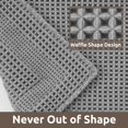 thumbnail image 3 of AMOAMI Waffle Bath-Mat, Absorbent Bath Mats for Bathroom Non Slip, Machine Washable Bathroom Rugs with Tassels Ultra Soft Boho Bath Rugs for Floor 2'x6'(24"x72") Grey, 3 of 5