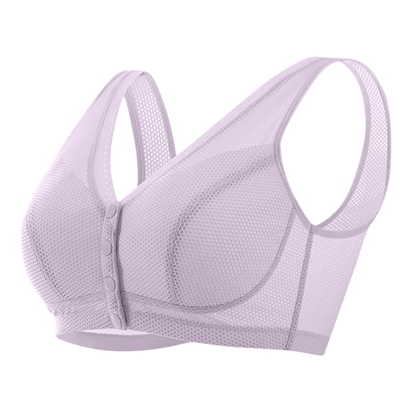 Soutiens-gorge à Fermeture avant pour Femmes Âgées, Respirants, Confortables, Sans Armatures, pour Usage Quotidien, Haute Élasticité, sous-Vêtements Doux, Soutien-Gorge pour Femmes, Beige, 1 Pce, M-5TG