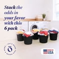 thumbnail image 2 of Homz 18 Gallon Utility Storage Bucket Tub with Rope Handles, Black, 6 Pack, 2 of 10