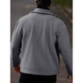 thumbnail image 4 of Dagegui Short Coats for Men Stylish Notch Lapel Zip Up Peacoat Solid Color Business Work Outwear Fall Clothes Gray L, 4 of 4