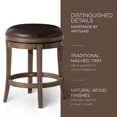 thumbnail image 3 of Maven Lane Alexander Backless Counter Stool, Walnut Finish w/ Marksman Saddle Vegan Leather, 3 of 6