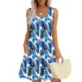 thumbnail image 1 of Ovzne Robes d'Été pour Femmes 2025 Robe Décontractée Ample d'Été Imprimée Sans Manches Col en V Ensemble Haut/chemise Robe de Vacances Imprimée Liquidation, 1 of 6