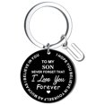 thumbnail image 1 of Creative DIY To My SON Black Stainless Steel Last Name 26 Letter Keychain 2.5cm, 1 of 8