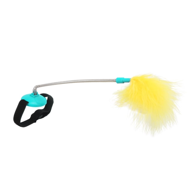 Cat Teaser Collar, Cat Feather Collar Self Excited For Cat Light Blue
