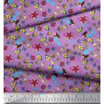 thumbnail image 3 of Soimoi Rayon Fabric Fish,Mermaid & Starfish Ocean Print Sewing Fabric Yard 42 Inch Wide, 3 of 3