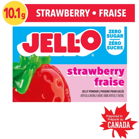 Jell-O Zero Sugar Strawberry Jelly Powder Mix, 10.1 g Box