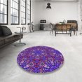 thumbnail image 4 of Ahgly Company Tapis d'Intérieur Lavable en Machine Carré Transitionnel Indigo Violet, 8 Pieds Carré, 4 of 7