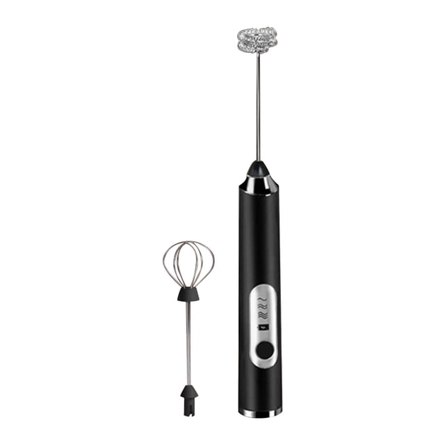 Mousseur à Lait Portatif pour Café Fouet 3 Vitesses Réglables Boisson avec 3 Fouets en Acier Inoxydable Baguette Mousseur à Main Rechargeable
