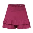 thumbnail image 4 of Meichang Womens Shorts Elastic Waisted Smocked Flowy Shorts Trendy Ruffle Hem Beach Casual Summer Shorts, 4 of 5