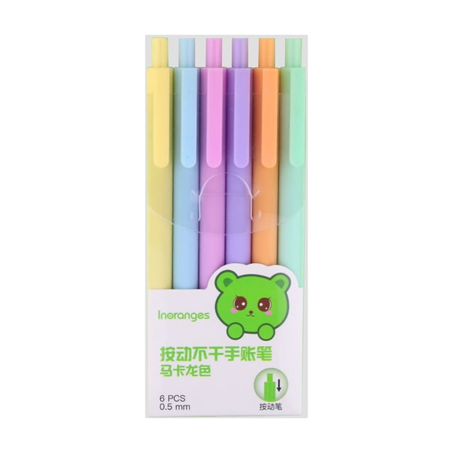 Yeacher 6 Color Ink Pens Set Retractable Drawing Pens 0.5mm Fine Fiber Tip Pen Lead