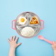 thumbnail image 3 of EeaseCA 1Pc Stainless Steel Kids Dinner Plate Food Plate Household Food Storage Plate, 3 of 7