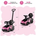 thumbnail image 3 of Gymax 3-in-1 Licensed Lamborghini Ride on Push Car Stroller Sliding Car w/ Sound Pink, 3 of 10