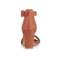 thumbnail image 4 of BLISSFUL STEP Women's Shoes Ankle Strap Block Heel Buckle Open Toe Sandals Rust Red 7.5, 4 of 8