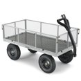 thumbnail image 2 of Gorilla Carts Towable Steel Utility Cart w/ Removable Side Panels, 1000 lb Capacity, Gray, 2 of 8