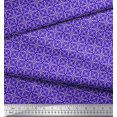 thumbnail image 2 of Soimoi Blue Heavy Canvas Fabric Arrow & Diamond Geometric Print Sewing Fabric Yard 58 Inch Wide, 2 of 5