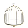thumbnail image 1 of Bird cage makeup organizer storage shelf iron type container for desktop vanity 20x21cm, 1 of 8