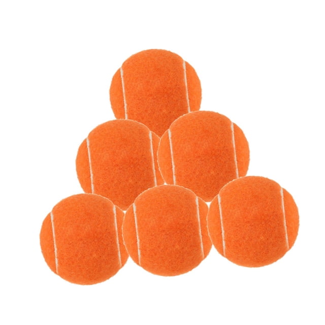 Almencla 6Pcs Tennis Balls Practicing Workout Wear Resistant for Games Outdoor Indoor Orange