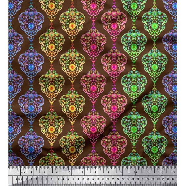 Soimoi Rayon Fabric Floral & Damask Ethnic Fabric Prints By Yard 56 Inch Wide