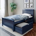 thumbnail image 1 of BEDSMART Solid Wood Twin Size Bed With Storage | Blue, 1 of 7