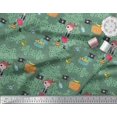 thumbnail image 2 of Soimoi Silk Fabric Flag,Treasure Box & Pirate Boy Nautical Printed Craft Fabric by The Yard 42 Inch Wide, 2 of 3