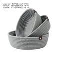 thumbnail image 3 of Storage Basket Three Piece Set, Rope Material Organizer, Household Dirty Clothes Toys Miscellaneous Storage, Elegant Design with Leather Handles, Varied Sizes, Easy to Clean, 3 of 6