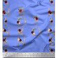 thumbnail image 1 of Soimoi Blue Silk Fabric Inspiration Quote Text Print Sewing Fabric Yard 44 Inch Wide, 1 of 1