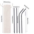 thumbnail image 3 of Meitianfacai 304 Color Metal Stainless Steel Straws Portable Set Reusable Bar Drinks Milk Tea Straws 5pc, 3 of 6