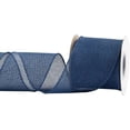 thumbnail image 1 of Joycrosso Burlap Wired Edge Ribbon 3 inch x 10 Yards, Navy, Ideal for Crafting, Gift Wrapping, Wreath, Christmas Tree, and Rustic Wedding Decorations, 1 of 4